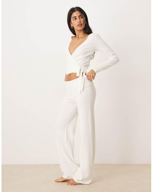 Hollister White Gilly Hicks Cosy Knit Multi-way Wrap Sweater Co-ord