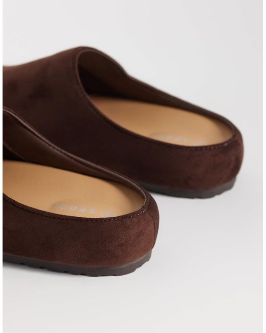SEQWL Brown Simba Faux Suede Clogs