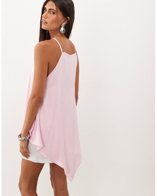 Missy Empire Pink Satin High Neck Drape Front Top