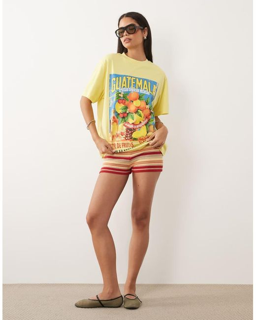 ASOS Yellow Oversized T-shirt With Vintage Guatemala Fruit Graphic