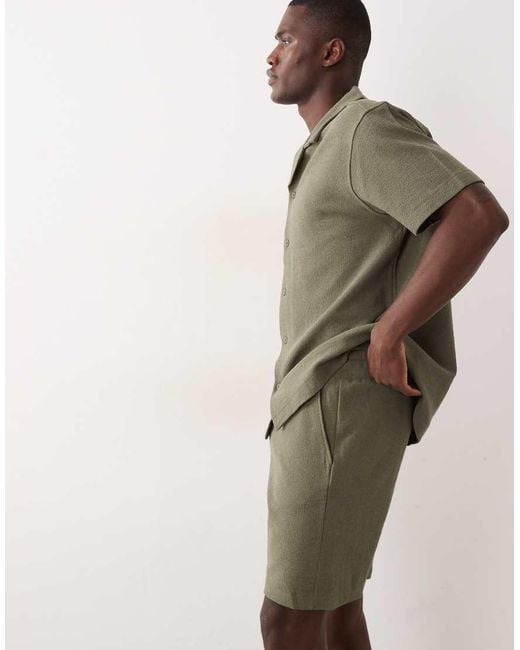 Only & Sons Natural Regular Fit Short Co-Ord for men