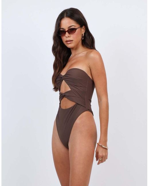 SIMMI Brown Rio Knot Swimsuit