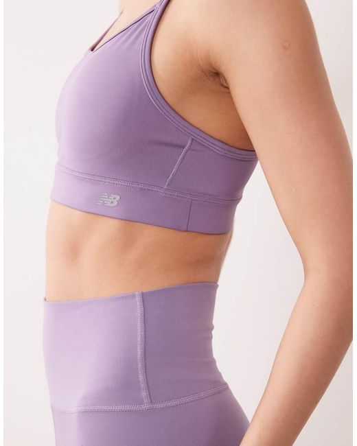 New Balance Purple Essential Yoga Sports Bra