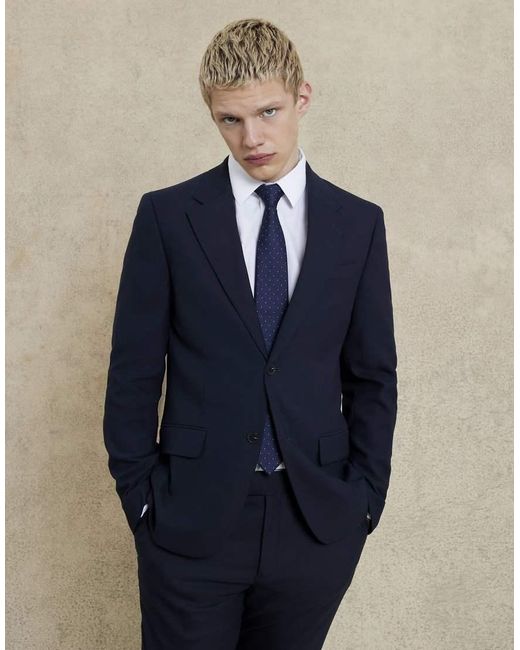 River Island Blue Slim Suit Jacket for men