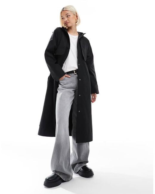 Threadbare Midi-Trenchcoat Met Riem in het Black