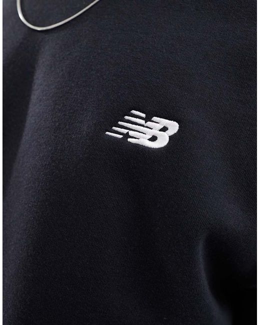 New Balance Blue Small Logo Brushed Sweatshirt for men