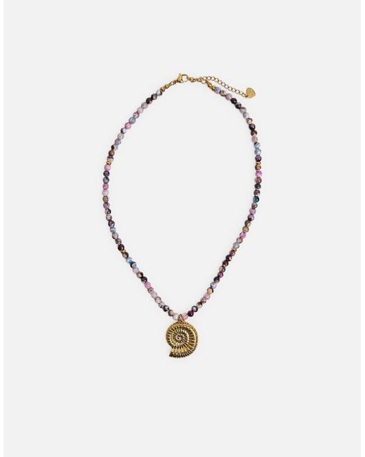 Public Desire Blue Coloured Beaded Shell Detail Necklace