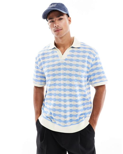 ASOS – kastiges, locker geschnittenes t-shirt in Blue für Herren