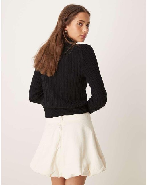 Mango Black Mini Denim Puffball Skirt