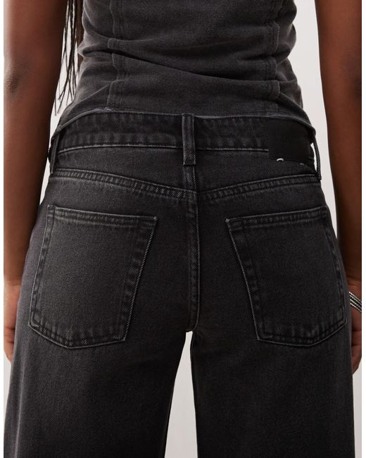 Imoo - jean ample à taille basse - délavé Weekday en coloris Black