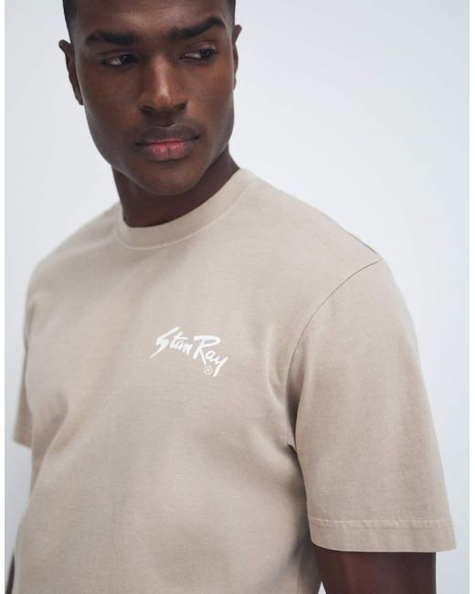 Stan Ray Natural Logo Short Sleeve T-shirt With Back Print for men