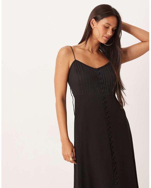 ASOS White Cami Tiered Frill Buttoned Down Maxi Dress
