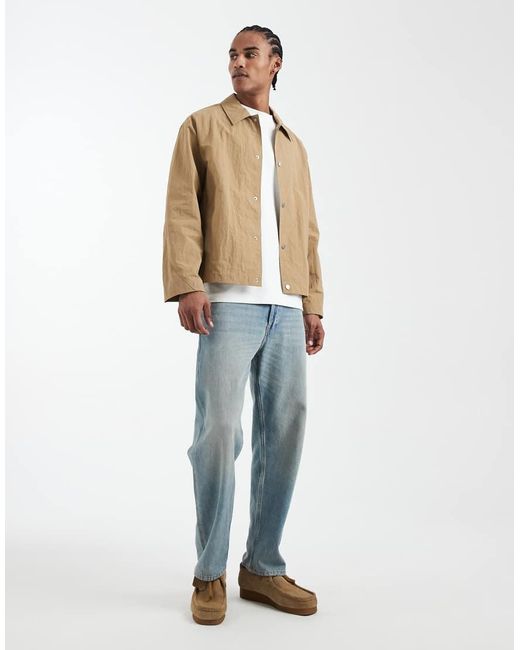 ASOS Lichtgewicht Nylon Jack in het Natural voor heren