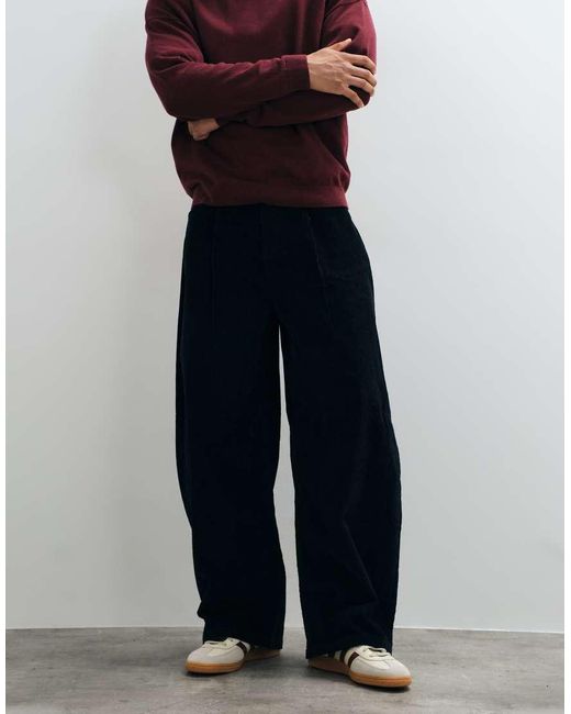 ASOS Blue Oversized baggy Corduroy Pants for men