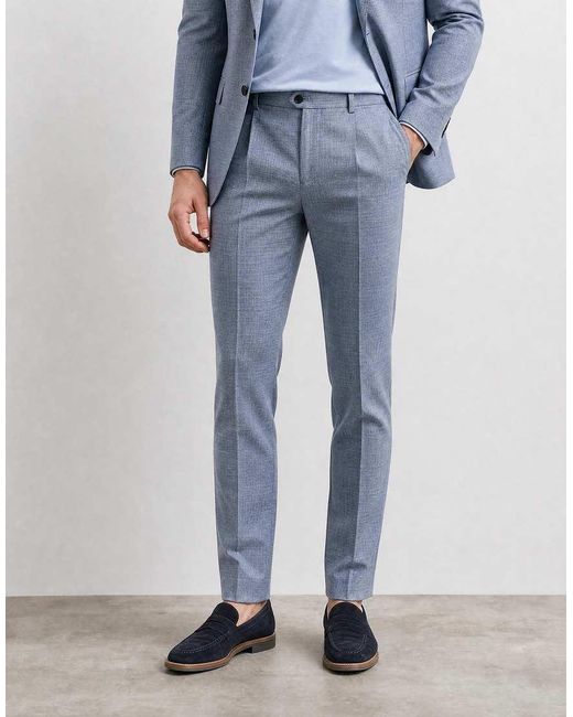 ASOS Blue Slim Suit Trousers for men