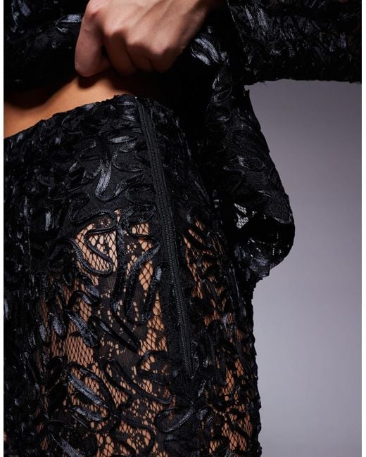 ASOS Blue Lace Kick-flare Tailored Trouser Co-ord