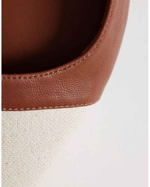 ASOS Sylvie Two Tone Slingback Mid Heel Shoes in Brown | Lyst