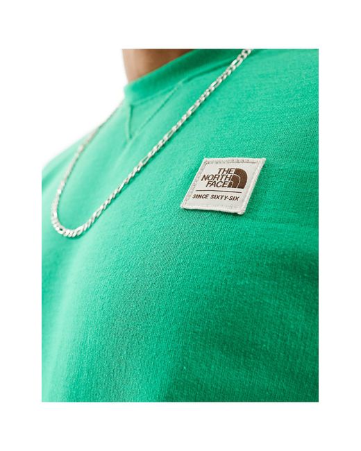 The North Face Green Heritage Patch Sweatshirt for men