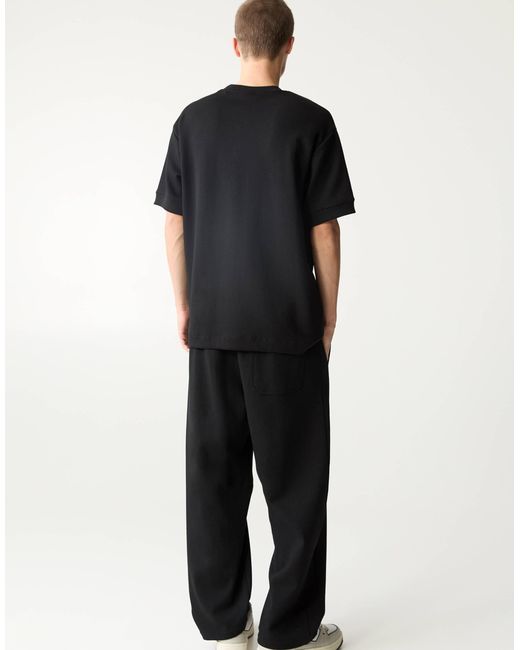 Pull&Bear Black Interlock joggers for men