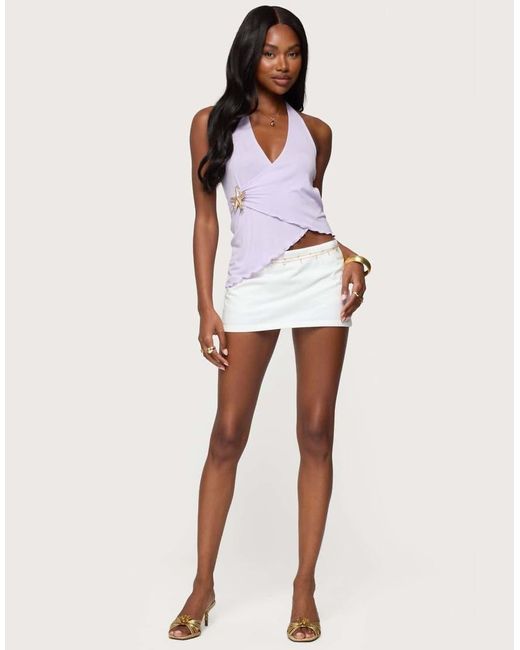 Edikted White Arian Starfish Asymmetric Halter Top