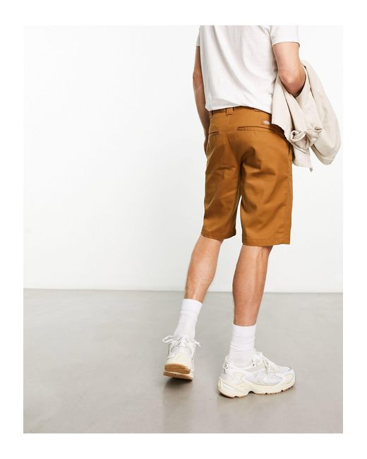 Dickies White Slim Fit Chino Shorts for men