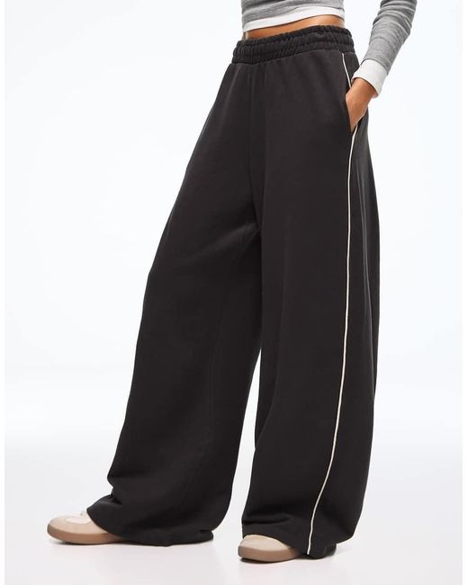 Bershka Gray Plush jogger Trousers