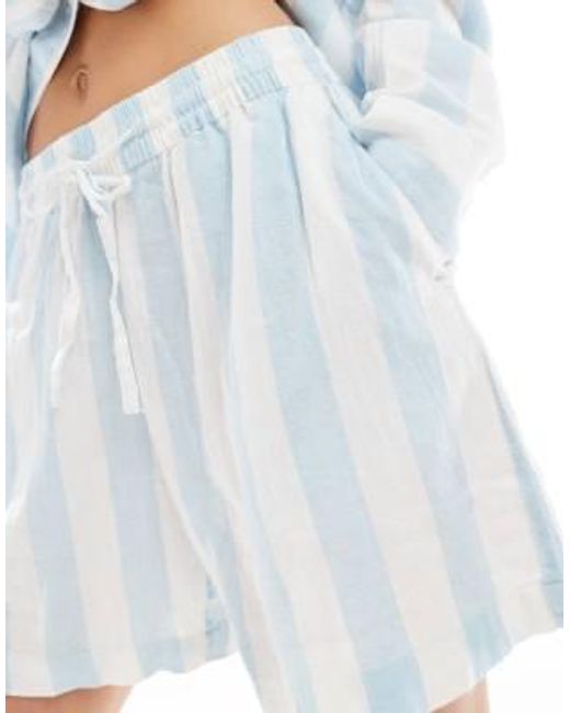 Vero Moda White Linen Touch Shorts Co-ord