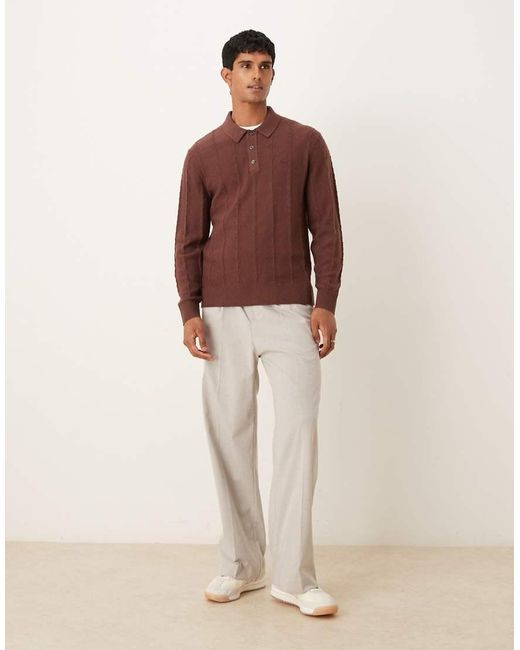Abercrombie & Fitch Red Long Sleeve Chest Logo Polo Neck Jumper for men