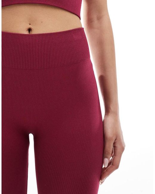 Leggings Sin Costuras De (Parte De Un Conjunto)-Rojo ONLY de color Red