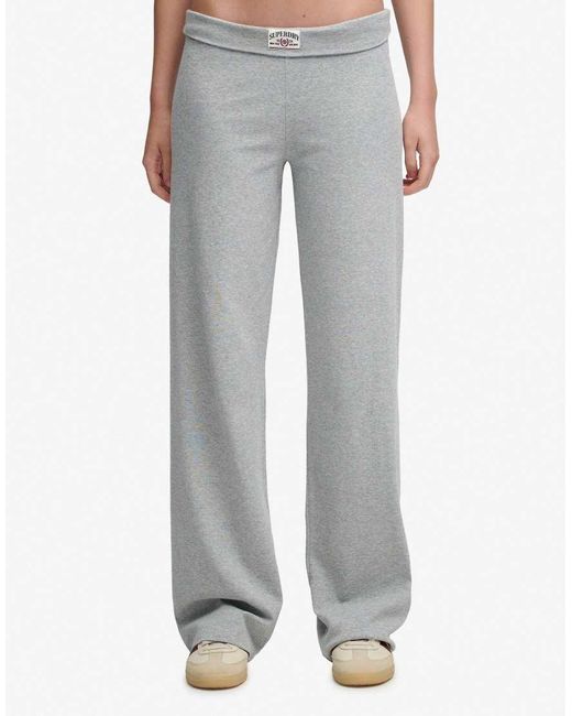 Superdry White Athletic Essentials Fold Over Joggers