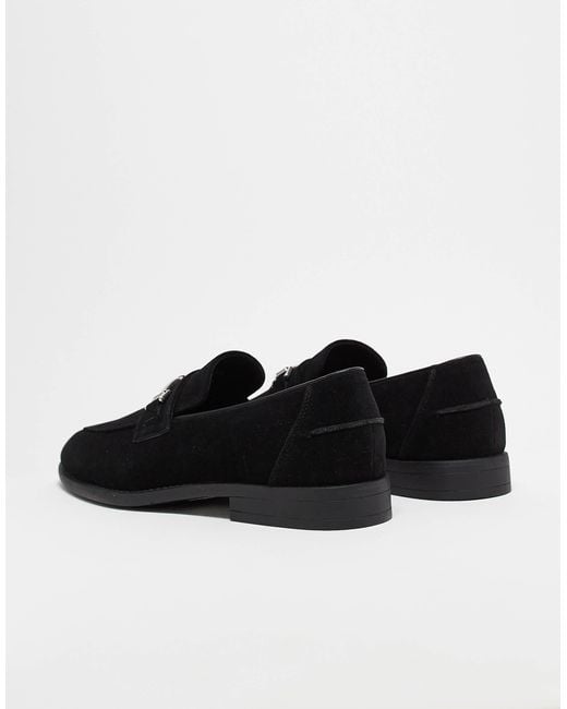 ASOS Black Snaffle Detail Loafers for men