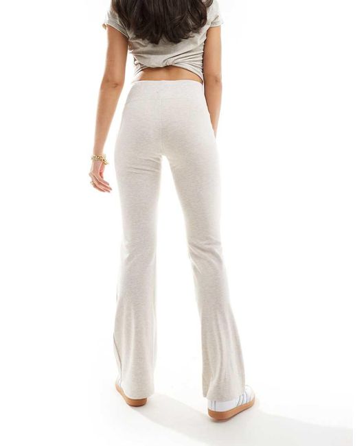 Bershka White High Waisted Flared Trousers