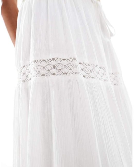 Wednesday's Girl White Broderie Midaxi Skirt