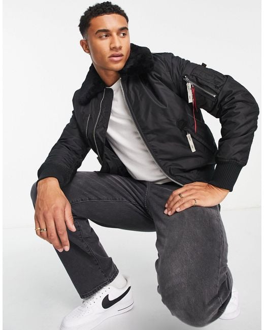 Alpha Industries Injector Iii Slim Fit Shearling Collar Flight Bomber