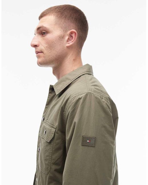 Camicia Giacca Imbottita Kaki di Tommy Hilfiger in Green da Uomo