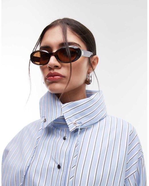 ASOS Blue Collared Button Up Shirt Jacket