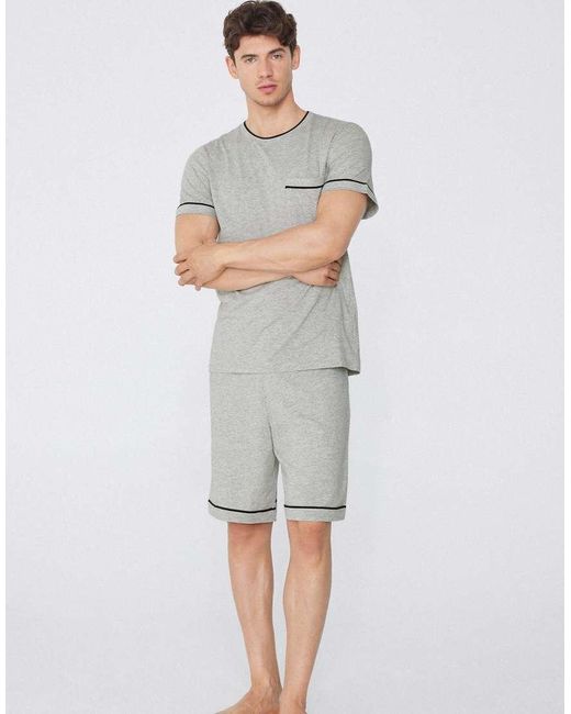 Tezenis White Short Pyjamas With Pocket for men