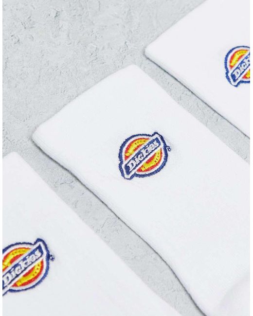 Dickies White Valley Grove Mid 3 Pack Socks Multipack for men