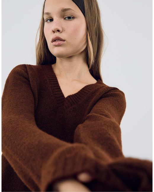 Stradivarius Blue – weicher cropped-strickpullover