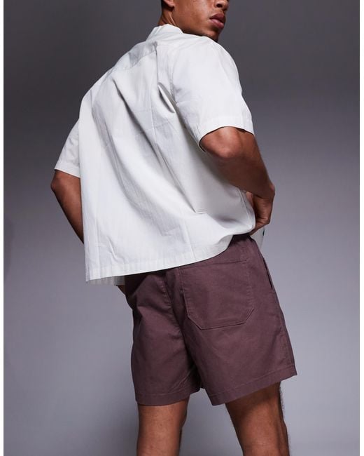 ASOS Blue Shorter Length Linen Blend Shorts for men