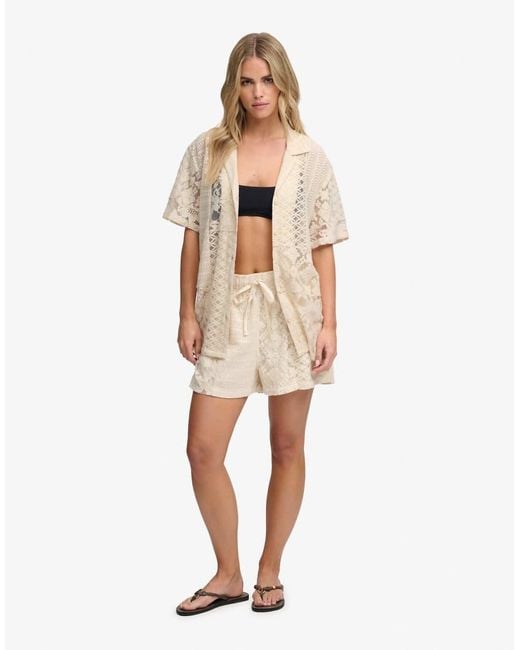 Superdry Natural Lace Patchwork Beach Resort Shirt