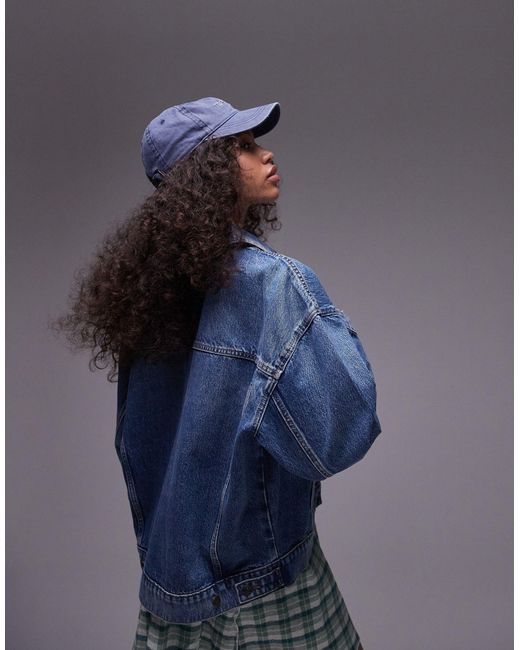Veste en jean oversize - moyen TOPSHOP en coloris Blue
