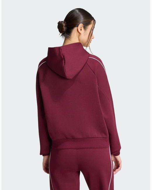 Adidas Originals Red Stadium Small Logo Full Zip Hoodie
