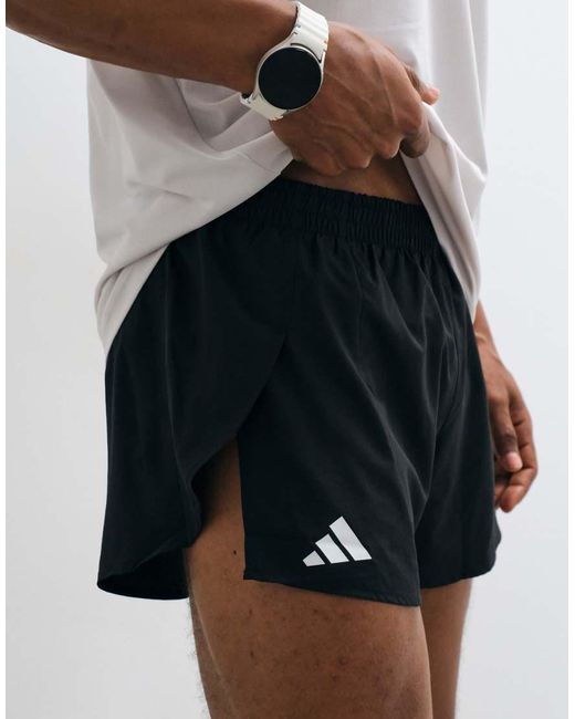 Adidas Originals White Adidas Running Adizero Essentials Shorts for men