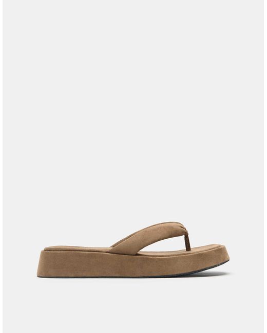 Pull&Bear Green – flache slider-sandalen