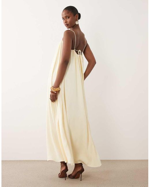 ASOS Natural Strappy Cami Trapeze Maxi Dress
