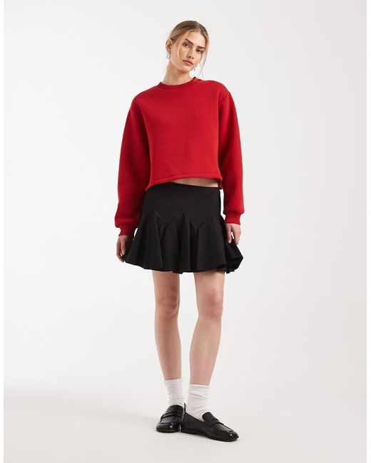 Miss Selfridge Red Sweatshirt With Back Bow Detail