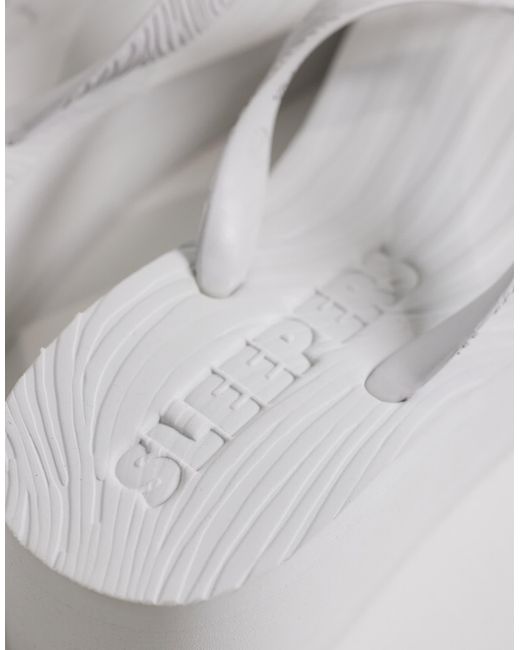 Sleeper White High Platform Thongs