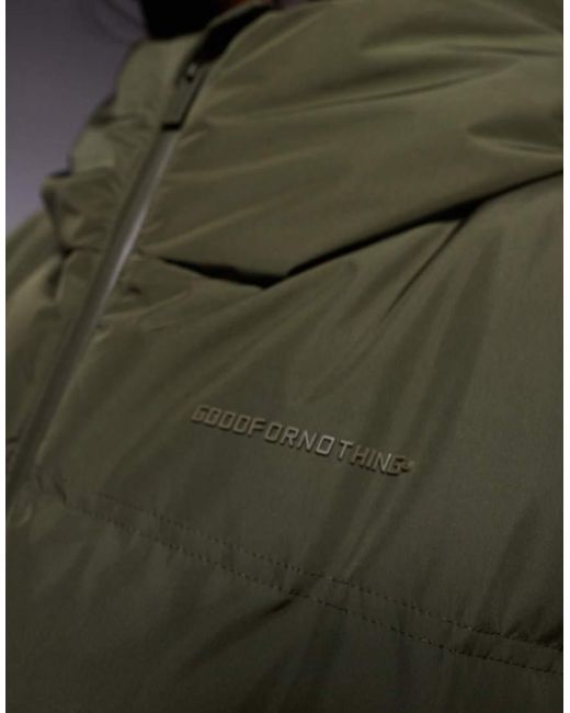 Good For Nothing Brown Hooded Puffer Jacket