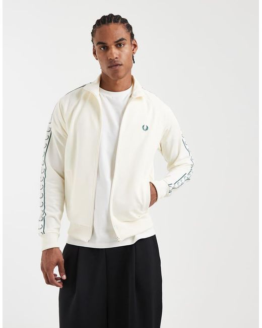 Fred Perry Natural Contrast Taped Track Jacket for men